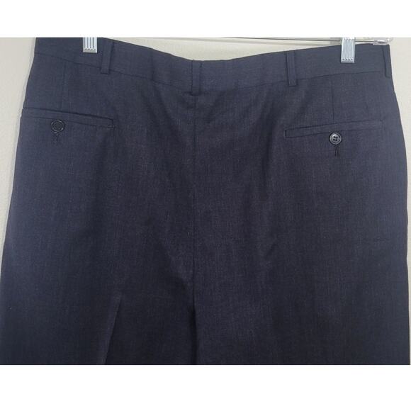 Krizia Dress Pants Mens Size 38x29 Dark Blue Cuffed Pleated Made in Italy Slacks - Picture 5 of 10